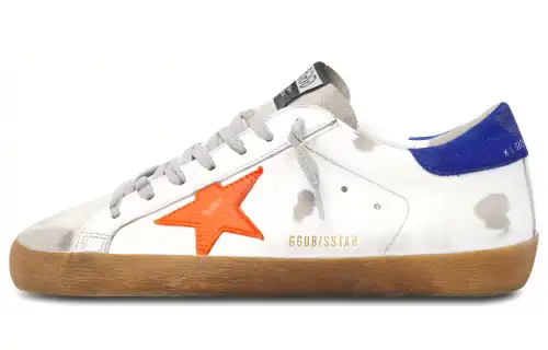 Golden Goose Super Star Stylish Skateboarding Shoes Men's White Blue