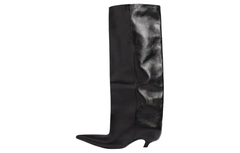 Balenciaga Subway Leather Knee high Boots Women's Black