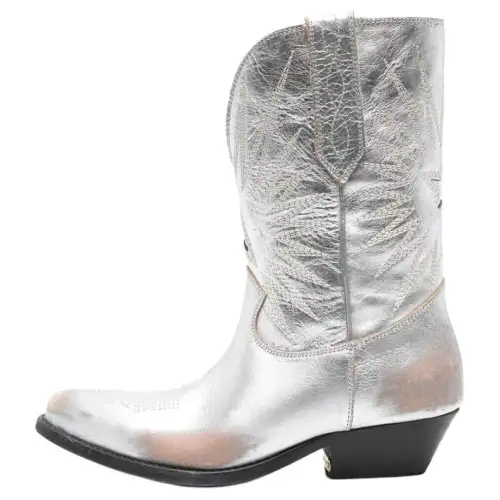 Golden Goose Metallic-leather Western Boots