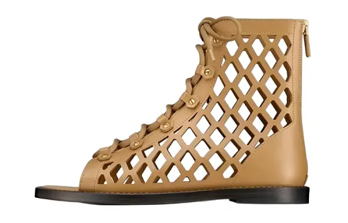 DIOR D Trap Leather Ankle Boots Women's Brown