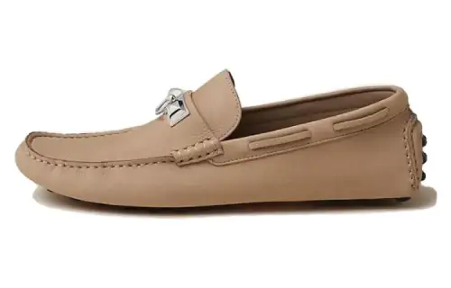 HERMES Irving Loafers Men's Beige Clay