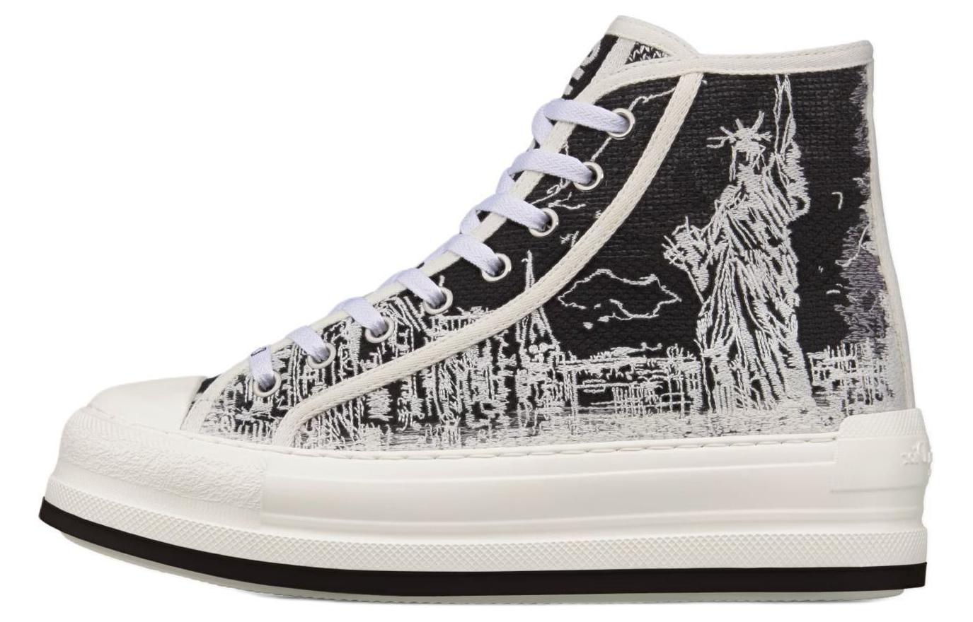 DIOR Walk'n'Dior Platform Shoes Low top Skateboard Shoes Women's Black