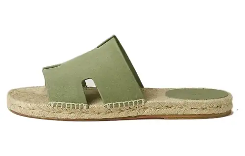 HERMES Antigua Slide Slippers Men's Green