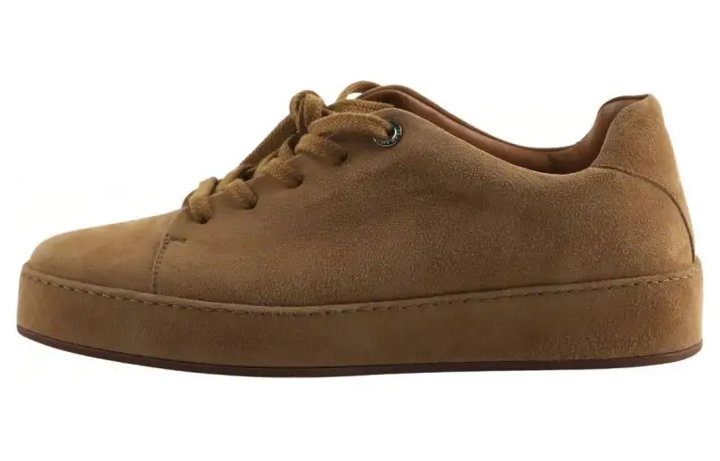 Loro Piana Suede Abrasion Resistant Low top Skateboard Shoes Men's Umber