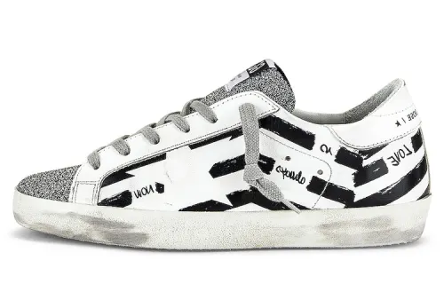 Golden Goose Super Star Low top Skateboard Shoes Women's White Black