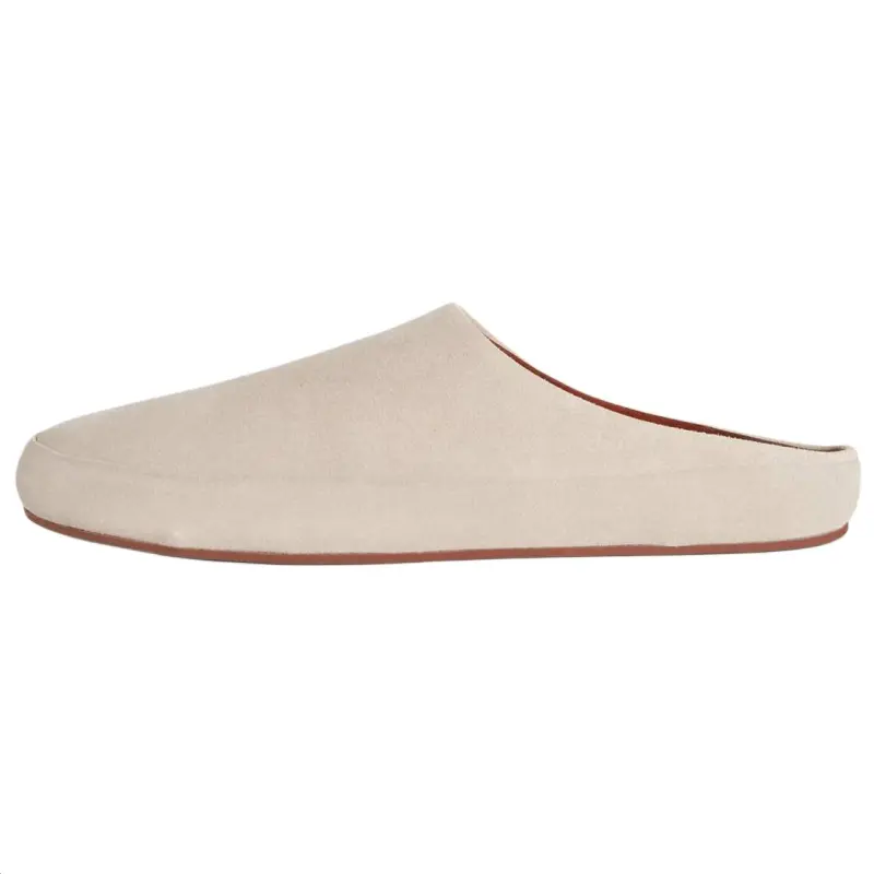 Loro Piana Closed Toe Slippers Men's Gray White
