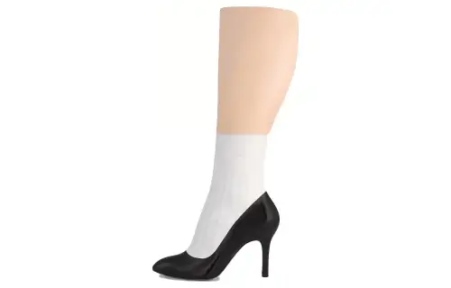 LOUIS VUITTON Leather Knee high Boots 10cm Women's Black