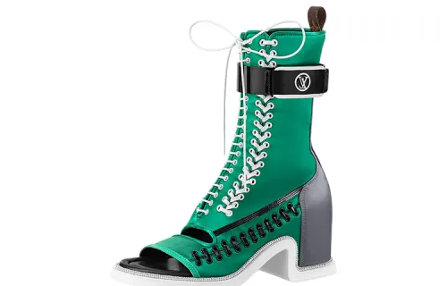 Moonlight Dreamer x LOUIS VUITTON Moonlight Leather Ankle Boots Women's Green