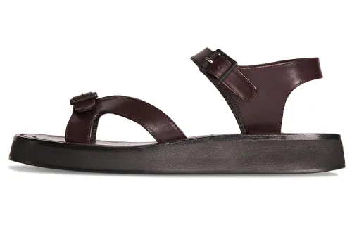 THE ROW Geri Leather One Strap Sandals Women's Coffee