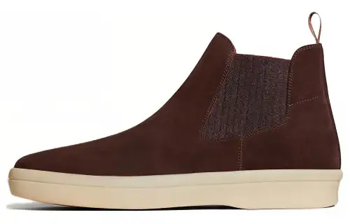 Loro Piana Ultimate Walk Suede Fashion Trend Ankle Length Chelsea Boots Men's Umber