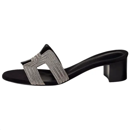 HERMES Oasis Slide Slippers 5cm Women's Black