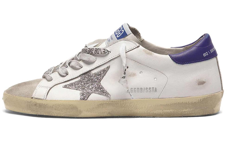 Golden Goose Super Star Cow Leather Stylish Skateboarding Shoes Women's White Distressed