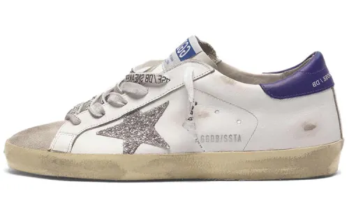 Golden Goose Super Star Cow Leather Stylish Skateboarding Shoes Women's White Distressed
