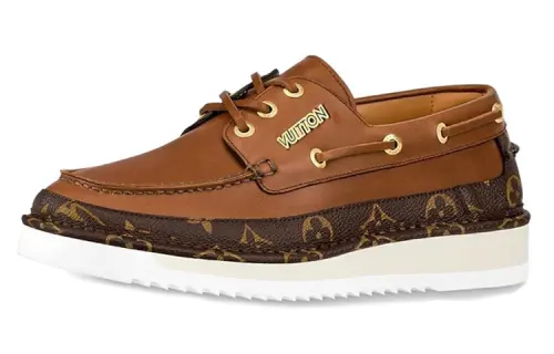 LOUIS VUITTON Cosy Leather Casual Shoes Men's Brown