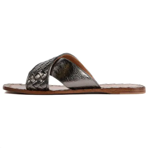 Bottega Veneta Slide Slippers Women's Silver
