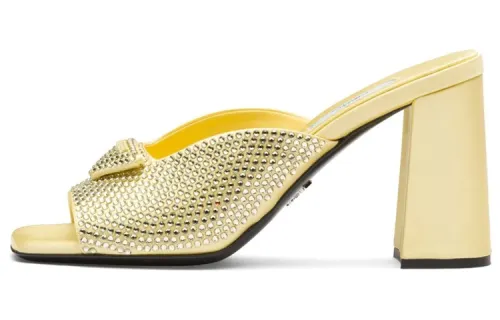 PRADA 85mm Crystal-embellished Mules