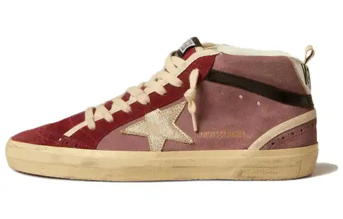 Golden Goose Mid Star Suede High top Skateboard Shoes Women's Red