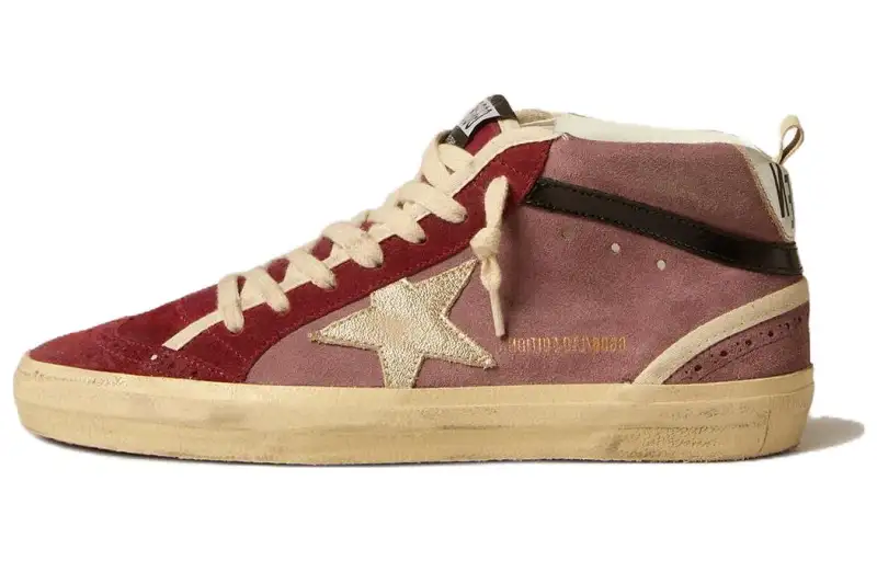 Golden Goose Mid Star Suede High top Skateboard Shoes Women's Red