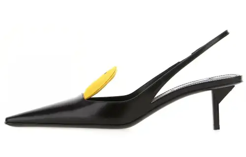 PRADA Slim Heel High Heels Women's Black Yellow