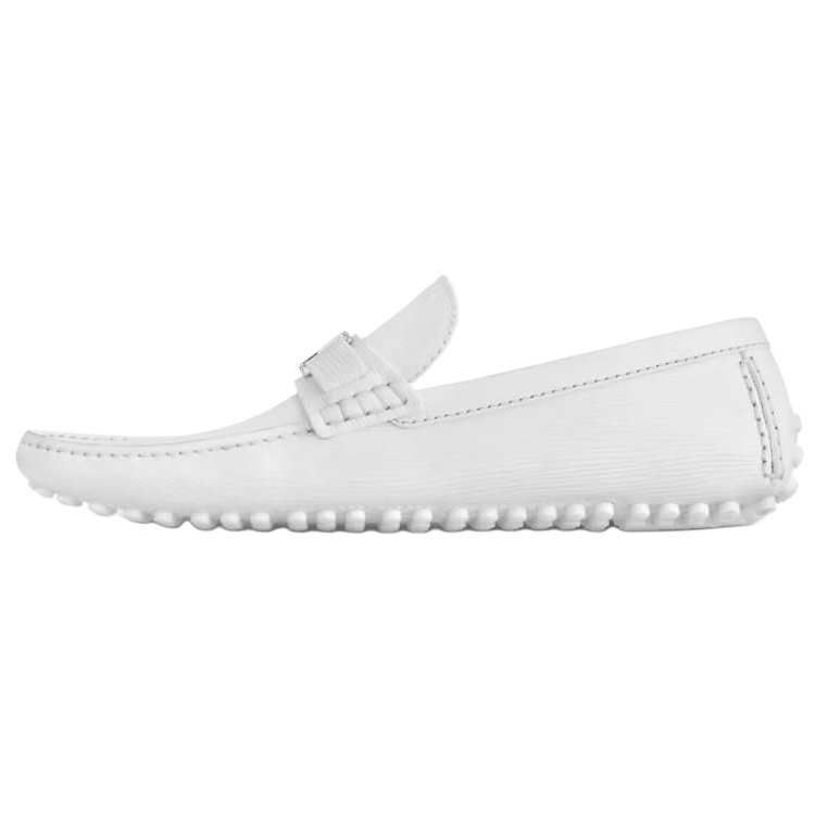 LOUIS VUITTON Hockenheim Gommino Loafers Men's White