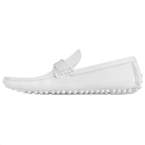 LOUIS VUITTON Hockenheim Gommino Loafers Men's White