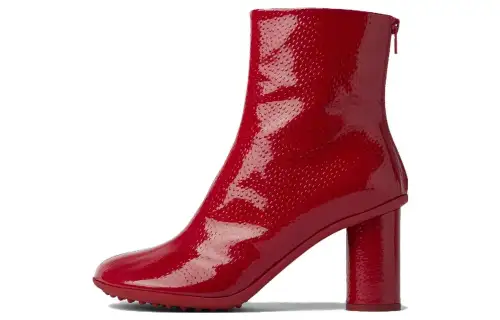 Bottega Veneta Atomic Cow Leather Ankle Boots 7.5cm Women's Red