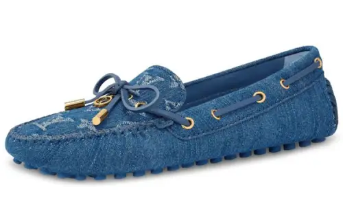 LOUIS VUITTON Gloria MONOGRAM Loafers Women's Marine Blue