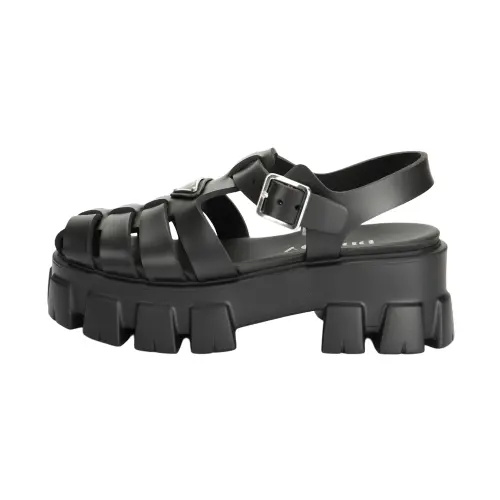PRADA Monolith Foam Rubber 55mm Sandals Black Women's