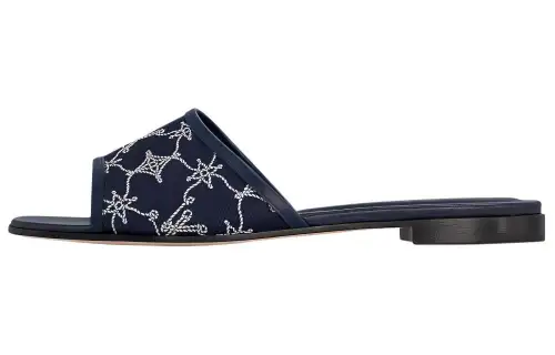 LOUIS VUITTON Revival Slide Slippers Women's Dark Blue