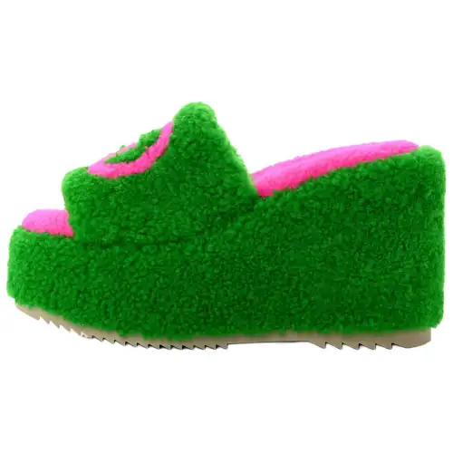 GUCCI Interlocking Slide Slippers Women's Green