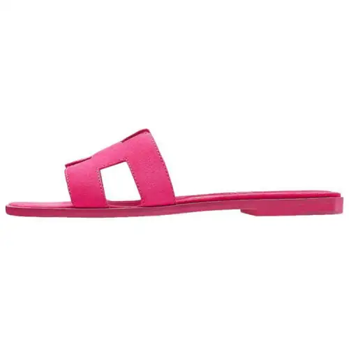 HERMES Oran Slide Slippers Women's Peach Pink