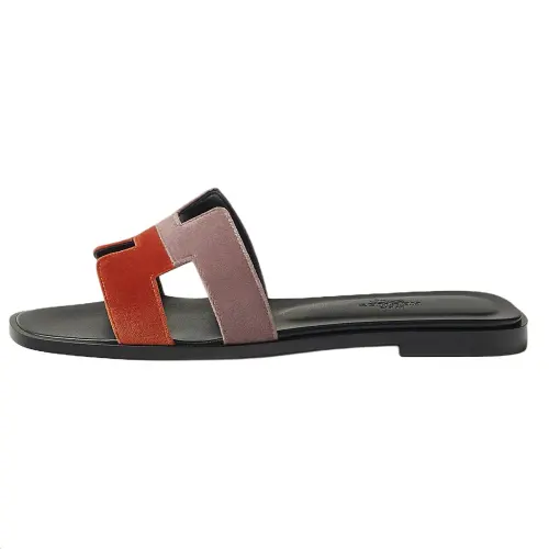 HERMES Oran Slide Slippers Women's Orange Pink