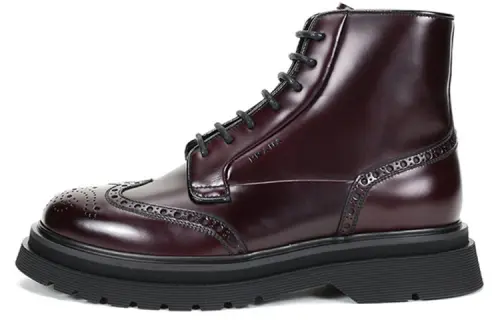 PRADA Ankle Boots Men's Dark Purple Red