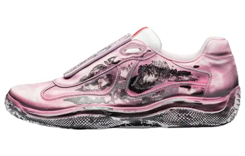 Cass x PRADA D3cay Leather Athletic Shoes Low top Casual Shoes Unisex Light Pink