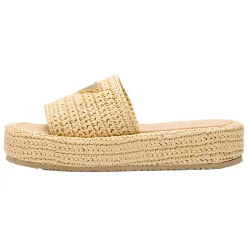 PRADA Slide Slippers Women's Light Brown