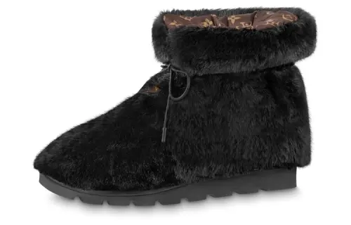 LOUIS VUITTON Pillow Shaft Short Ankle Boots Women's Black