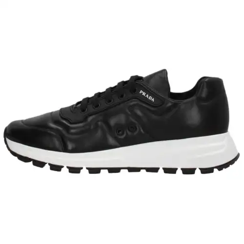 PRADA Leather Low top Casual Shoes Men's Black