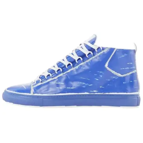 Balenciaga Arena Leather Mid top Skateboard Shoes Men's Blue