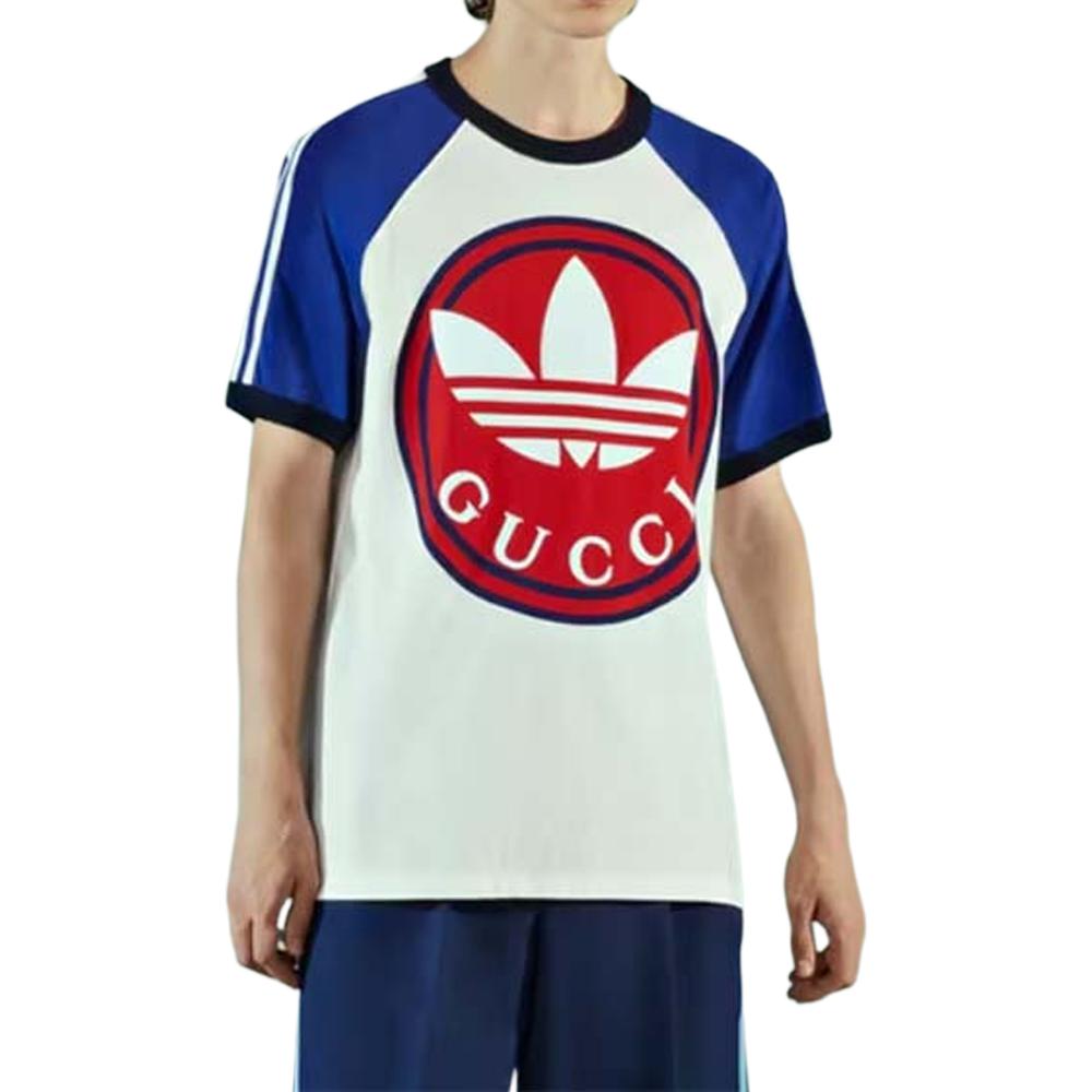 Мужская футболка Gucci x adidas originals (слоновая кость) — фото 3