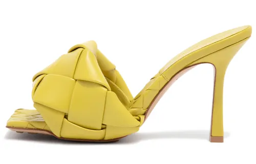 Bottega Veneta Lido Slide Slippers Women's Yellow Green