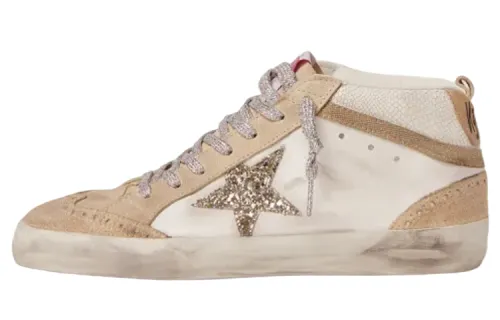 Golden Goose Mid Star Skateboard Shoes Women's Mid Top White