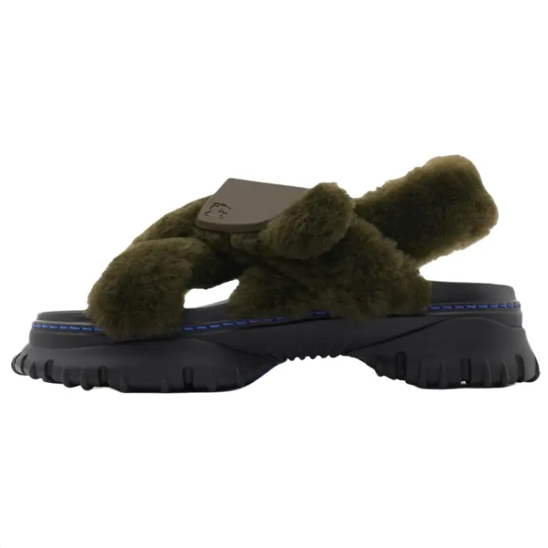Burberry One Strap Sandals Women's Dark Green