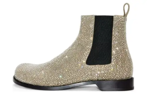 LOEWE Campo Leather Short Chelsea Boots Men's Gold