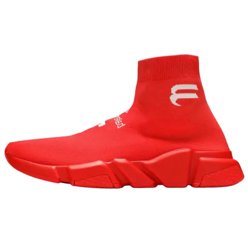 Balenciaga Speed Textile, Nylon High top Casual Shoes Men's Red