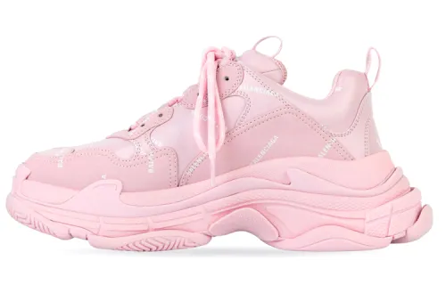 Balenciaga All Over Logo Triple S Pink White