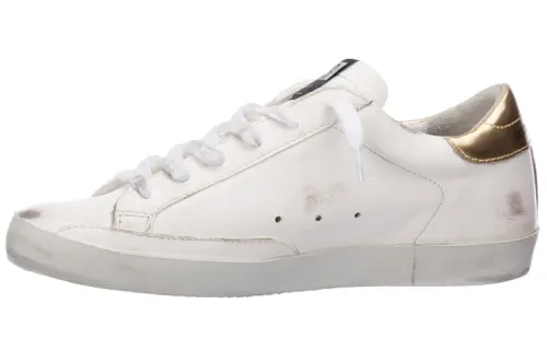 Golden Goose Super Star Low top Skateboard Shoes Women's White Gold Tail