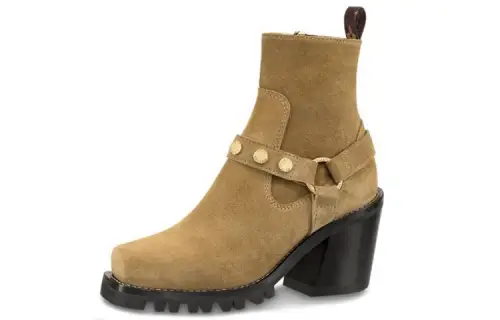 LOUIS VUITTON Limitless Top Grain Cow Leather Ankle Boots Women's Earth Yellow
