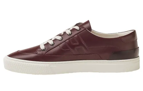 HERMES Deep Leather Stylish Skateboarding Shoes Men's Umber