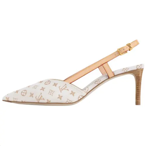 LOUIS VUITTON Allure Leather Slim Heel High Heels 6.5cm Women's Beige