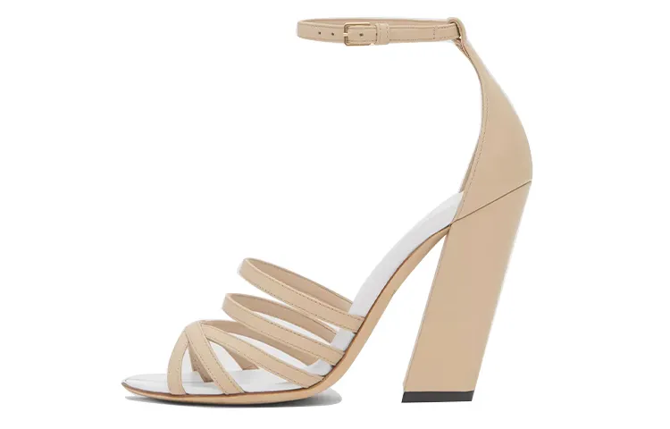Burberry Leather One Strap Sandals Women's Light Pink